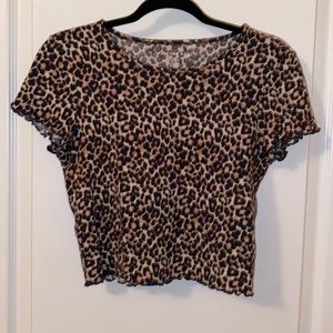 American Eagle Cheetah Print Crop Top